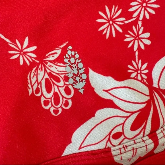 Free People Movement Tropical Floral Print Red Prairie Leggings Ankle Cutout XS - Picture 12 of 17